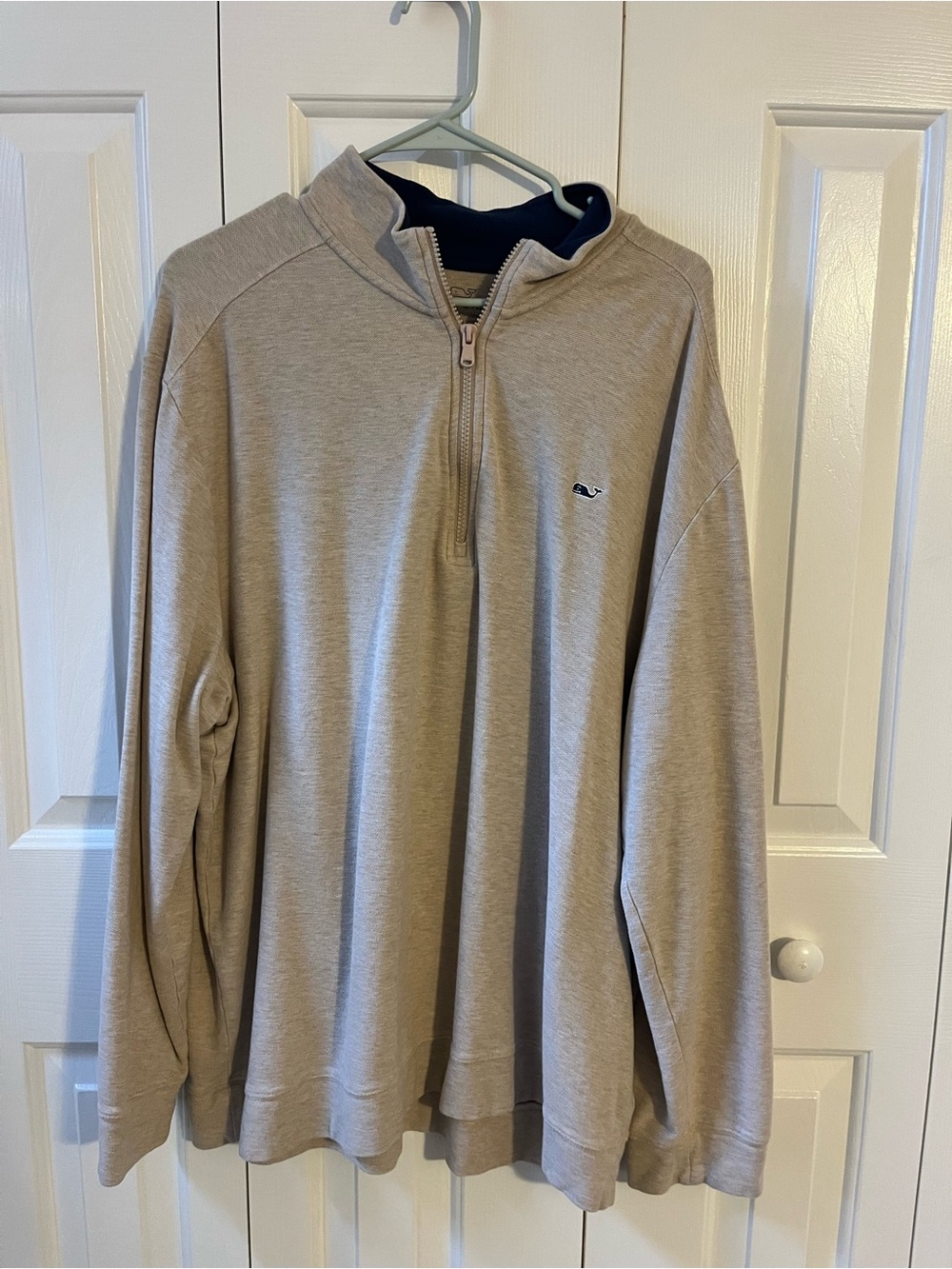 Vineyard Vines Men’s Quarter-Zip Pullover Sweater in Tan